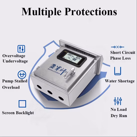 Contrôleur électronique de pompe de forage monophasé 7,5 kw pour le transfert d'eau